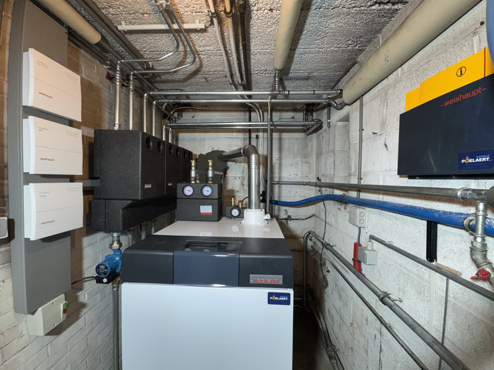 Vue d'ensemble de la nouvelle installation de chauffage